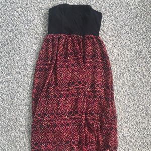 High to low strapless dress